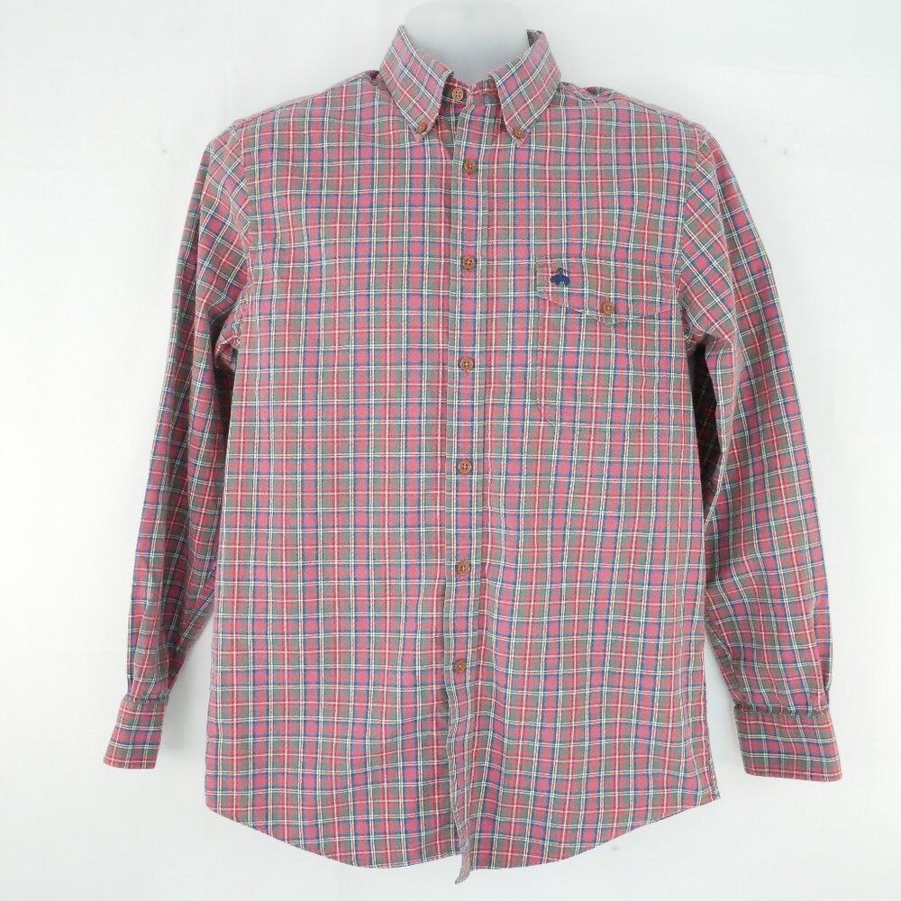 Brooks Brothers Mens Regular Fit Button Down Red Blue Plaid Shirt Sz Small